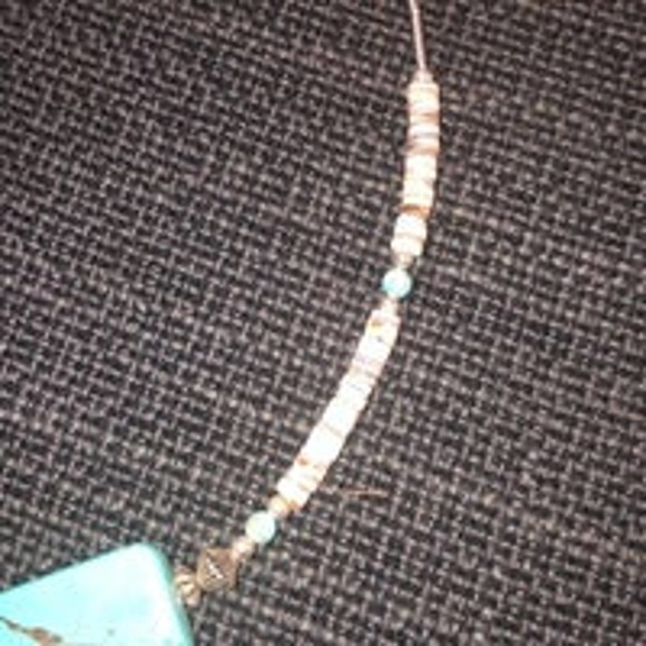 Turquoise necklace 16 in. sterling‎ silver - Picture 3 of 3